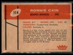 1960 Fleer Ronnie Cain Sports Card #114