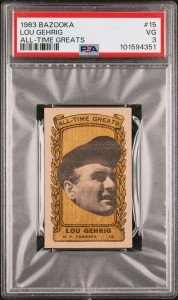 1963 Bazooka Lou Gehrig Sports Card #15