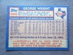 George Wright 1984 Topps Baseball Card #688