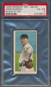 1910 T206 John McGraw Glove at Hip Card