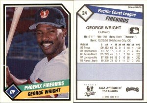 George Wright 1989 Phoenix Firebirds Autographed Card