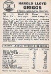 1960 Leaf Baseball Card #34 Hal Griggs