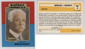 1980 Baseball Immortals Morgan Bulkeley Card