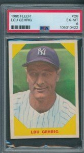 1960 Fleer Lou Gehrig #28 PSA EX-MT 6