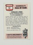 1976 Shakey's Pizza Hall of Fame Connie Mack Card