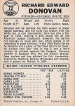 1960 Leaf Baseball Dick Donovan Card #72