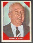 1960 Fleer Warren Giles HOF Baseball Card