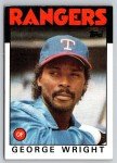 1986 Topps George Wright Texas Rangers Card