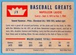 1960 Fleer Nap Lajoie Cleveland Indians Card
