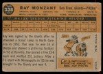 1960 Topps Ray Monzant Baseball Card #338