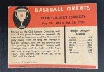1961 Fleer Charlie Comiskey Baseball Card #18