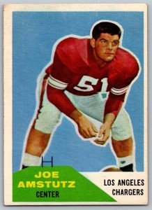 1960 Fleer Joe Amstutz Chargers Card #28