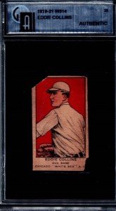 Rare 1919 Eddie Collins W514 Hand-Cut Card