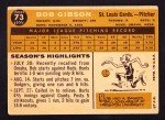 1960 Topps Bob Gibson Cardinals Baseball Card