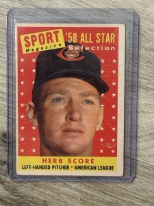 1958 Topps All Star Herb Score Card #495