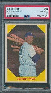 1960 Fleer Johnny Mize #38 PSA NM-MT 8