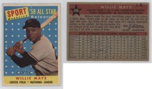 1958 Topps Sport Magazine Willie Mays All-Star Card
