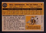 1960 Topps Bill Skowron Yankees Card