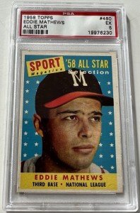 1958 Topps Sport Magazine Eddie Mathews All-Star Card