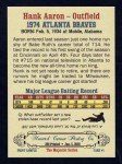 Hank Aaron '74 Atlanta Braves Monarch Card