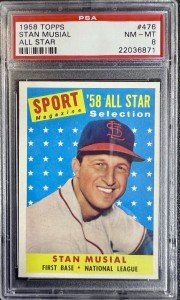 1958 Topps Sport Magazine Stan Musial All-Star Card