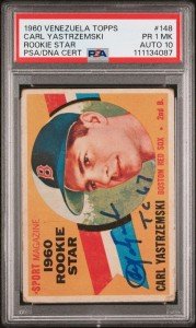 1960 Topps Venezuelan Carl Yastrzemski Rookie Card