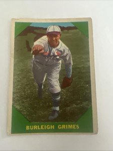1960 Fleer Burleigh Grimes Baseball Card #59