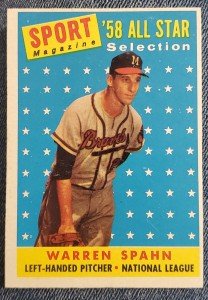 1958 Topps Warren Spahn All-Star Card #494