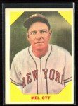 Mel Ott 1960 Fleer Baseball Card #36