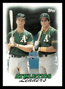 1988 Topps Athletics Leaders Mark McGwire/Jose Canseco
