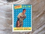 1958 Topps Warren Spahn All-Star Sports Card #494