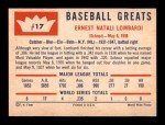 1960 Fleer Ernie Lombardi Baseball Card #17
