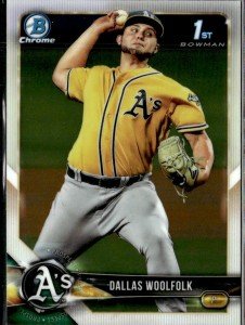 2018 Bowman Chrome Dallas Woolfolk A's Card Lot