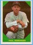 1960 Fleer #43 Paul Derringer Cincinnati Reds Card