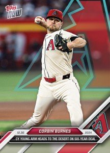 Corbin Burnes 2024 MLB Topps NOW Card OS-12
