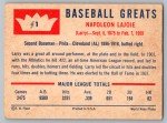 1960 Fleer Napoleon Lajoie Rookie Card