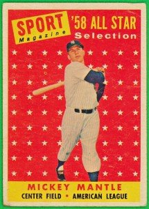 1958 Topps Mickey Mantle All-Star Card #487