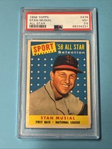 1958 Topps Stan Musial All-Star Card #476