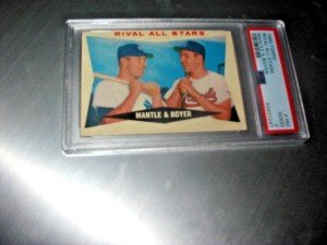1960 Topps Mantle-Ken Boyer Rival Card PSA 2