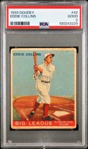1933 Goudey Eddie Collins Baseball Card #42 HOF