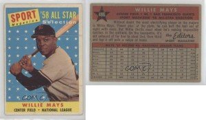 1958 Topps Willie Mays All-Star Sports Card