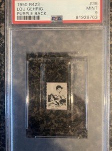 1950 R423 Lou Gehrig #35 PSA 9 Yankees Card