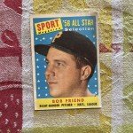 1958 Topps Sport Magazine Bob Friend All Star Card