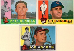 1960 Topps Ceccarelli, Adcock, Runnels Card Lot