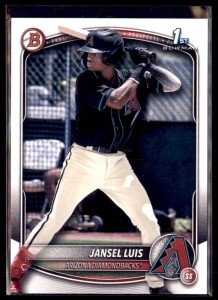 2025 Bowman Jansel Luis Diamondbacks Prospect Card Lot