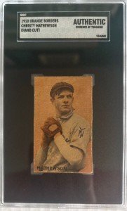 1910 Christy Mathewson Orange Borders Sports Card