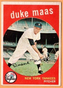 1959 Topps Duke Maas #167 New York Yankees Card