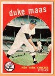 1959 Topps Duke Maas #167 New York Yankees Card