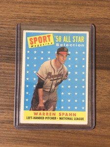 1958 Topps Sport Magazine Warren Spahn All-Star Card