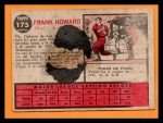 1962 Topps Frank Howard #175 LA Dodgers Card